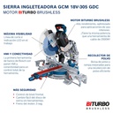 Sierra ingletadora BOSCH 12&quot; ( Brazo Robotico ) GCM 18V-305 GCC / BITURBO / BOSCH-