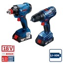 Combo Taladro GSB 180-LI + GDX 180-LI / 2 Bateria 1 Cargador / 18 Volt / BOSCH-7-E-1