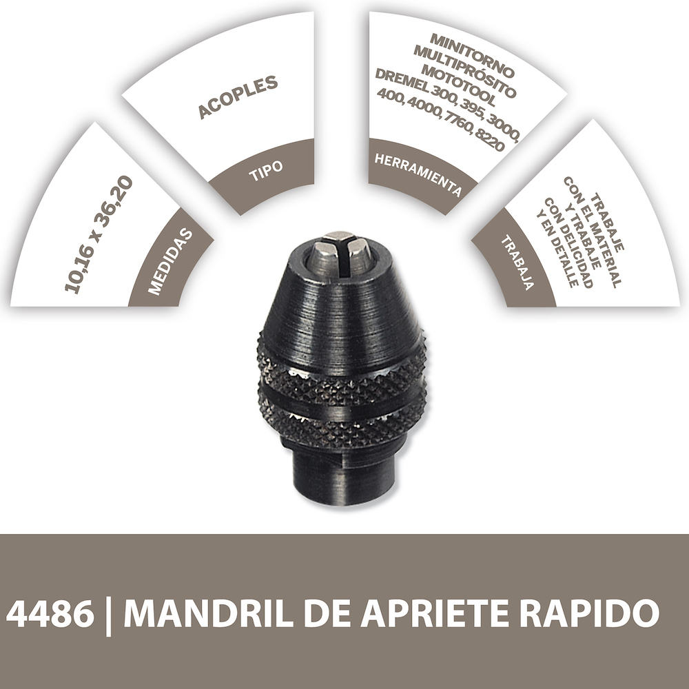 Mandril Minitorno Dremel Auto Ajustable 1/8 1/32 Portabrocas
