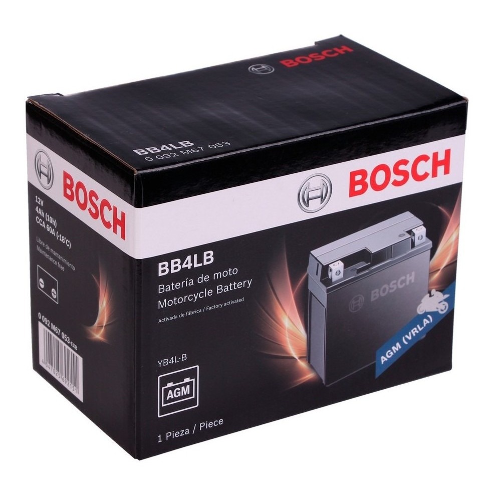 Bateria Moto BB4L-B / YB4L-B / BOSCH / 4 Ah / BOSCH-
