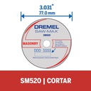 Rueda Dremel SM520 / CORTE CONCRETO ABRASIVO 3U / BOSCH-