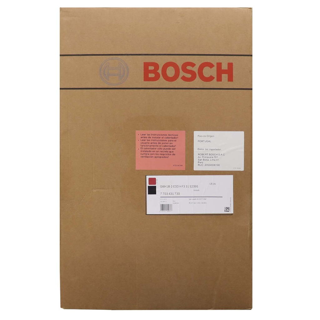 Calentador BOSCH 18 lts/min / A GAS  / BOSCH-