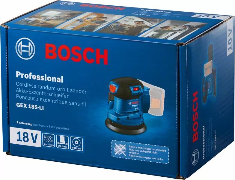 Lijadora Exentrica BOSCH / 5&quot;  GEX 185-LI / BARETOOL / BOSCH-