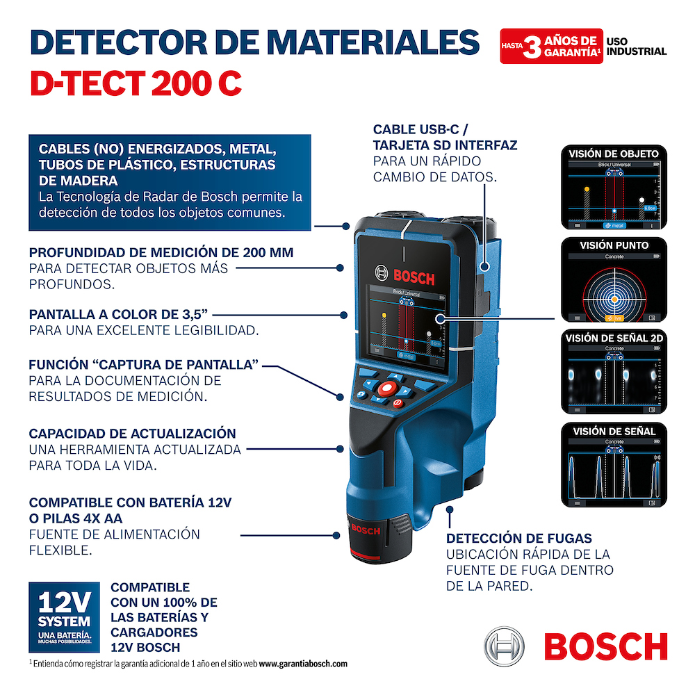 Detector D / Materiales D-TECT 200 C BOSCH / BOSCH-