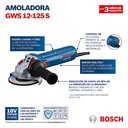 Amoladora 5&quot; BOSCH GWS 12-125 S / Eje 5/8&quot; / Alemana / BOSCH-