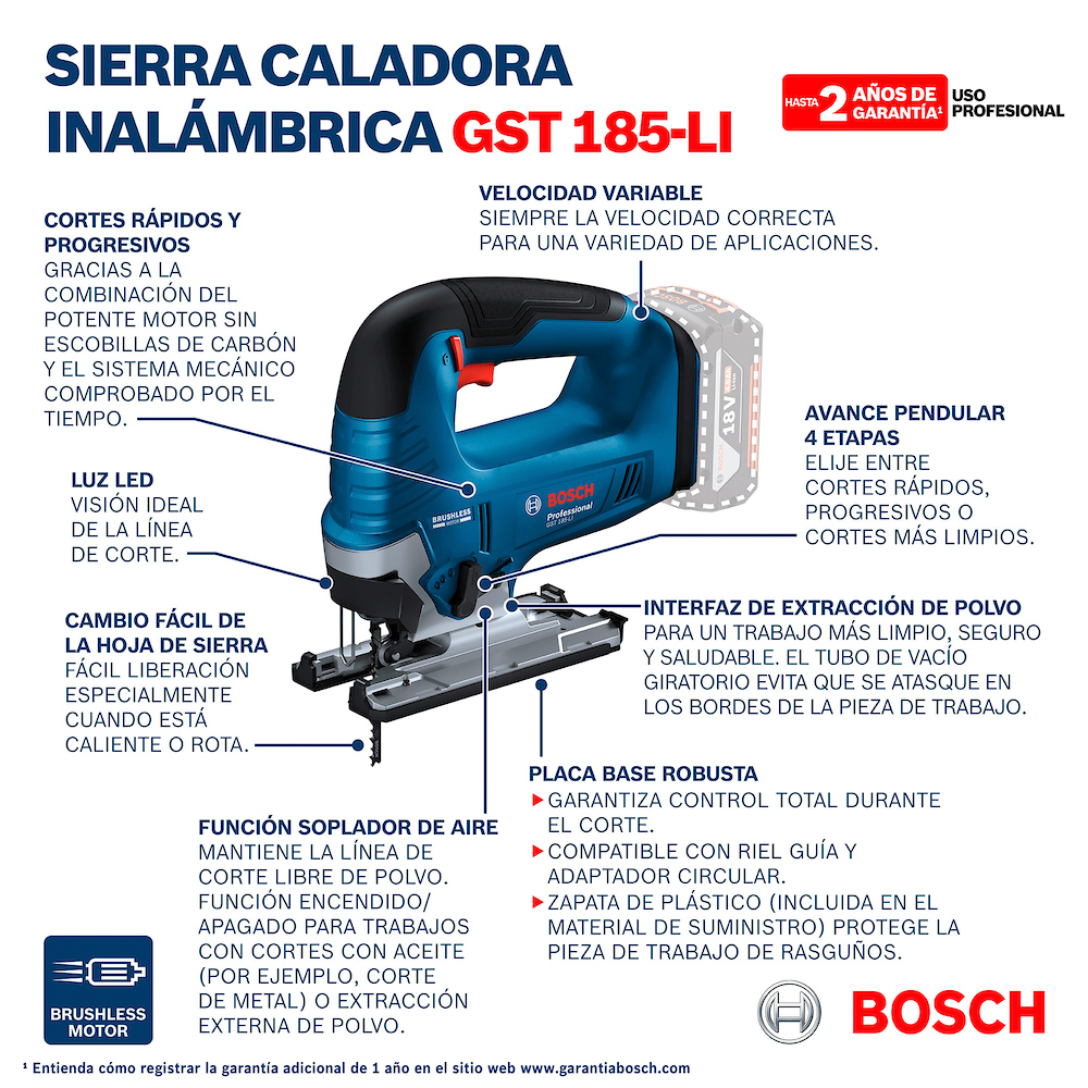 Sierra Caladora GST 185-LI / BARETOOL / BOSCH-