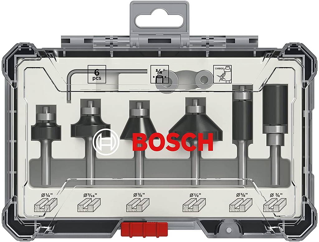 Juego de Fresas para Router de 6 Piezas / BOSCH-