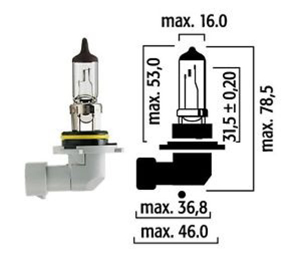 Bombilla Flosser HB4 ( 9006 ) / 12V / 70W / P22D / BOSCH-