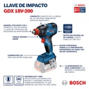 Taladro inalambrico 18 BOSCH Voltios  GDX 18V-200 / BARETOOL / BOSCH-