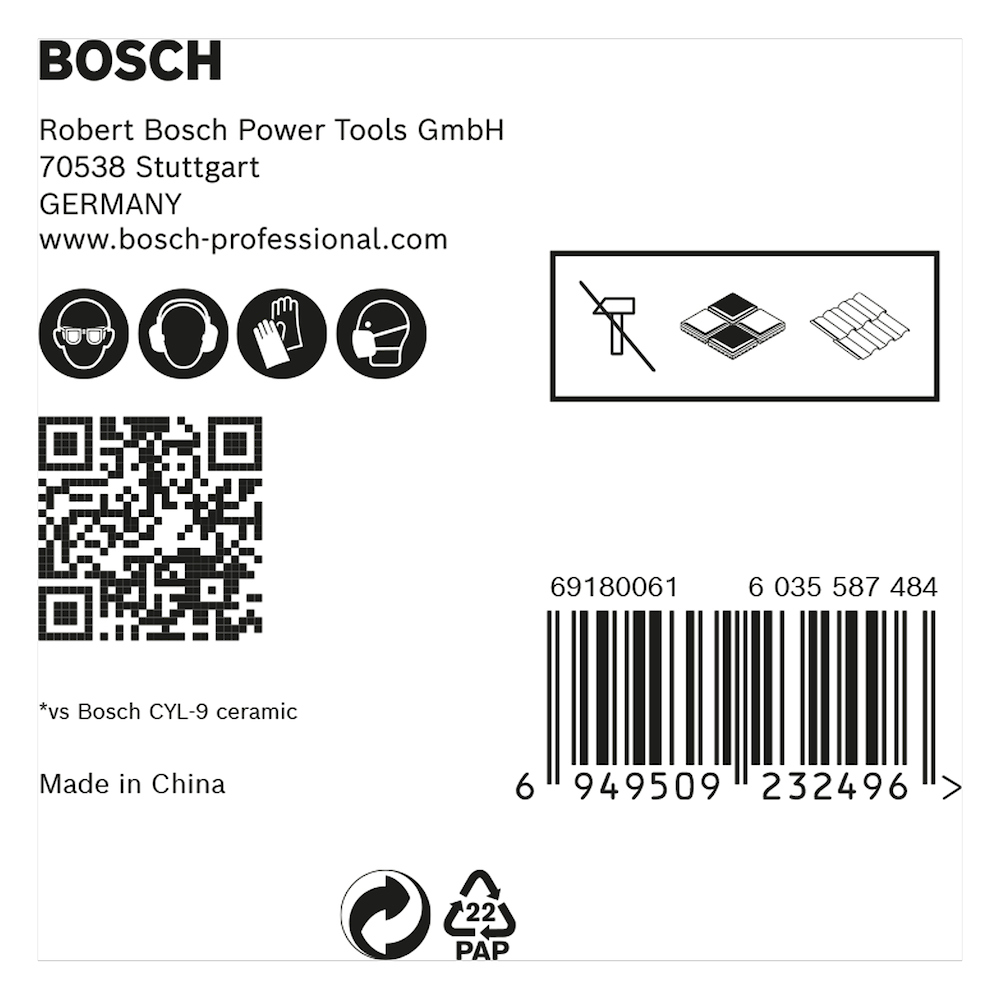 Broca HARDCERAMIC HEX  4 / 5 / 6 / 8 / 10 EXPERT / BOSCH-