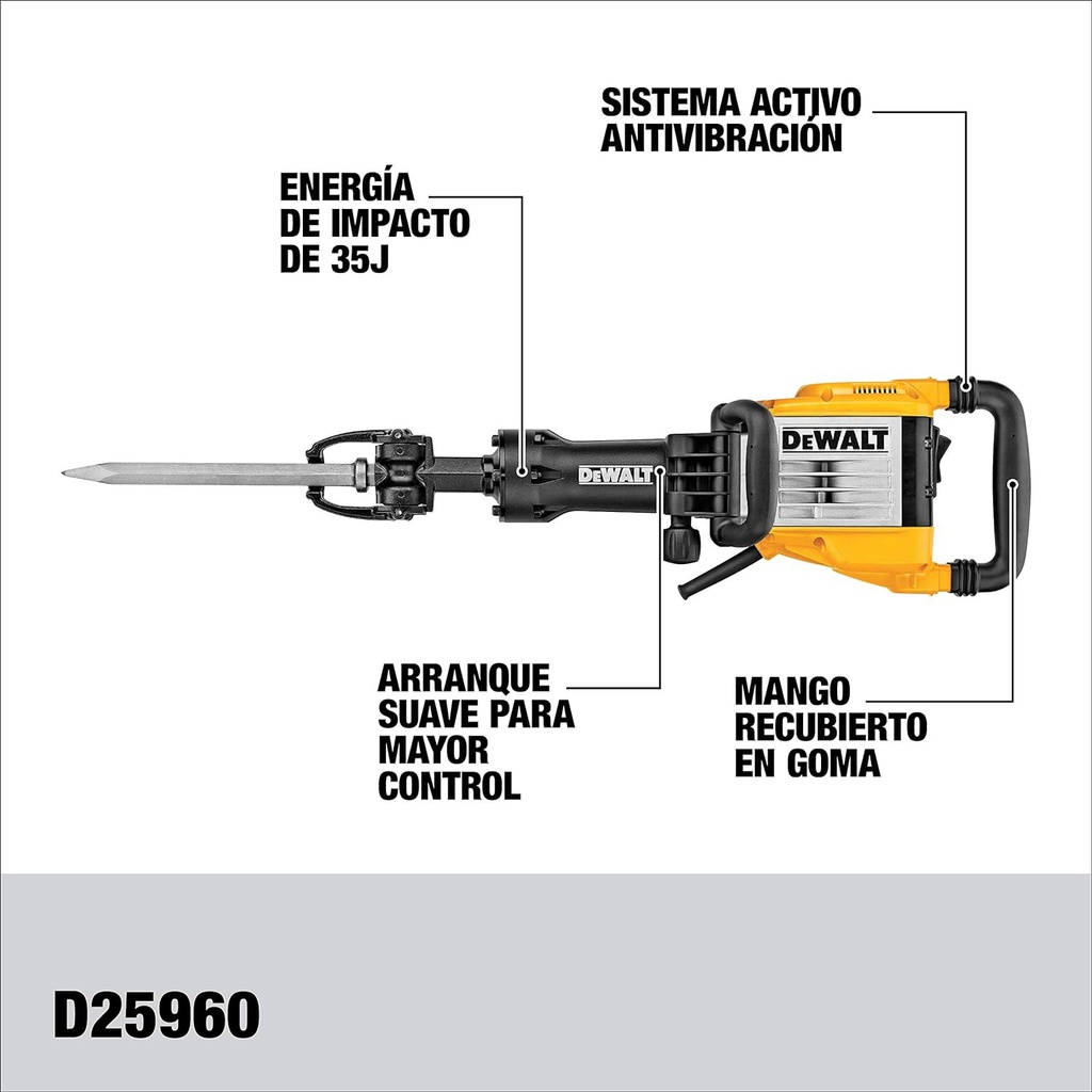 Martillo Demoledor 16 kg 1600 W DeWALT