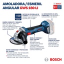 Amoladora 4 1/2&quot; GWS 180-LI /BARETOOL / BOSCH-7-E-3