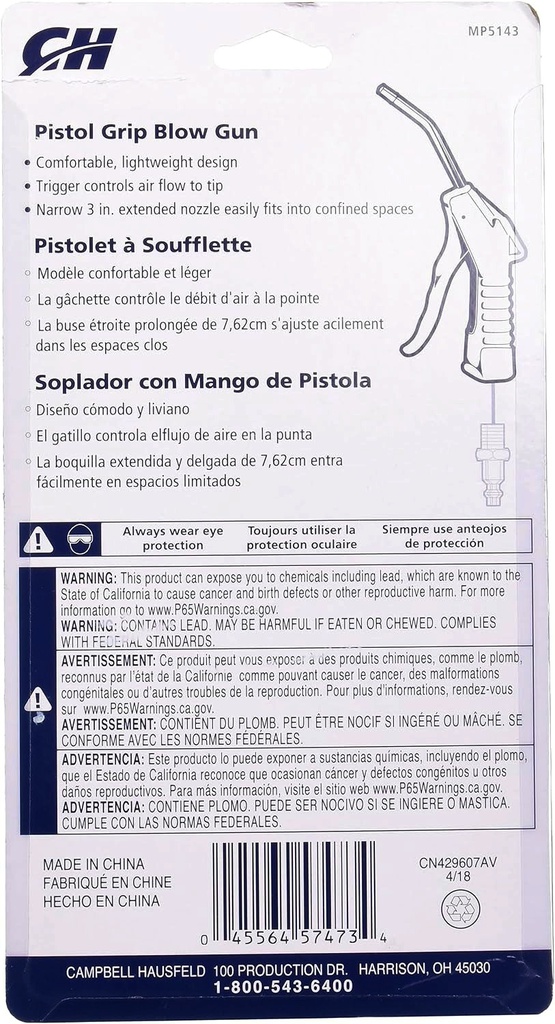 Compresor ACCE. Pistola Sopletear / Cambell Hausfeld / BOSCH-