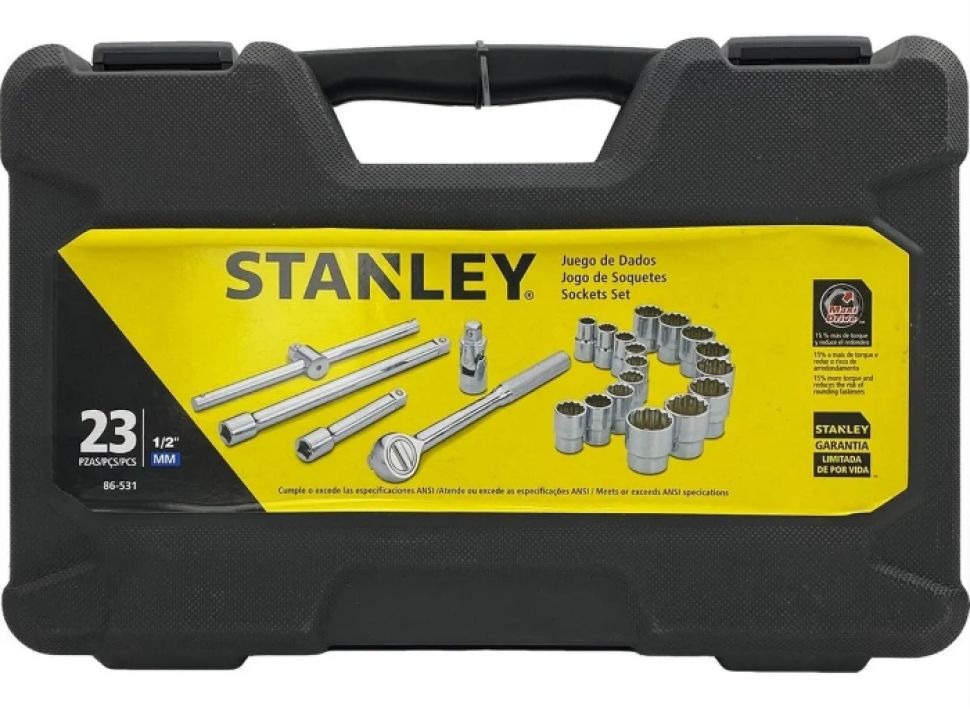 Juego / Dados / Corto 1/2&quot; / 23 Piezas 12 puntos / MM / STANLEY / DEWALT-