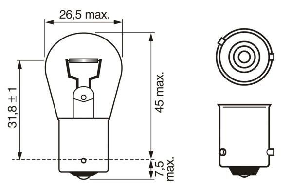 Bombilla Auxiliar BOSCH 667101 PY21W / 12V / BAU15S / AMBAR / BOSCH-