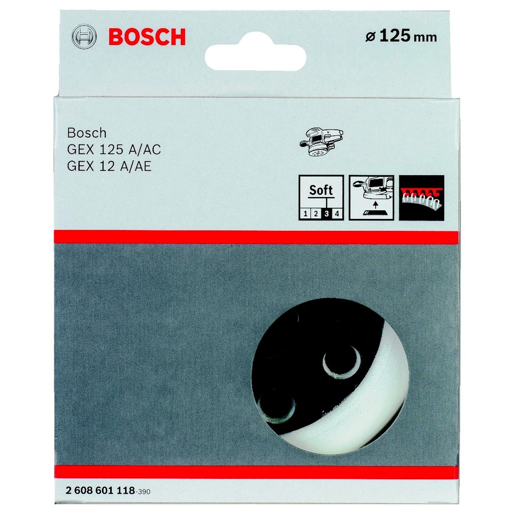 Plato Lijadora GEX 125 AE BOSCH / 5&quot; Velcro 8 Hoyos / BOSCH-