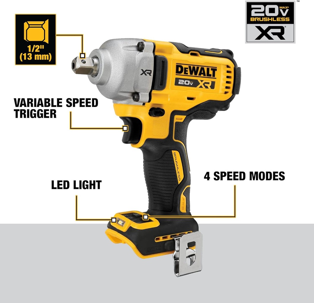 Pistola de Impacto 1/2&quot; DCF900B / BARETOOL / GRATIS DCB204 + DCB1104 / DEWALT-