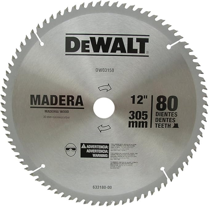 Disco Sierra Circular 12" DEWALT 80 Dientes / Eje 5/8" / 1" / DEWALT-