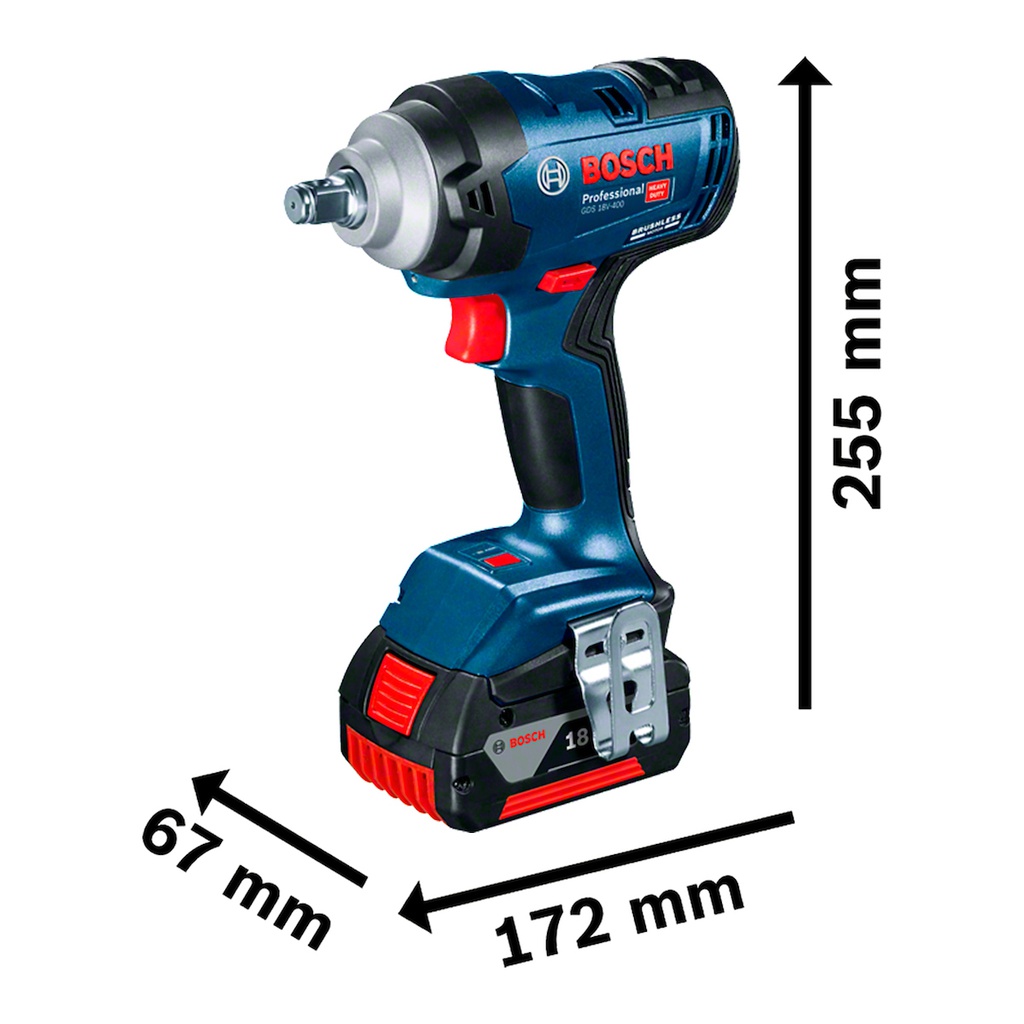 Pistola de Impacto 1/2&quot; GDS 18V-400 18 V / 400 NM / BOSCH-