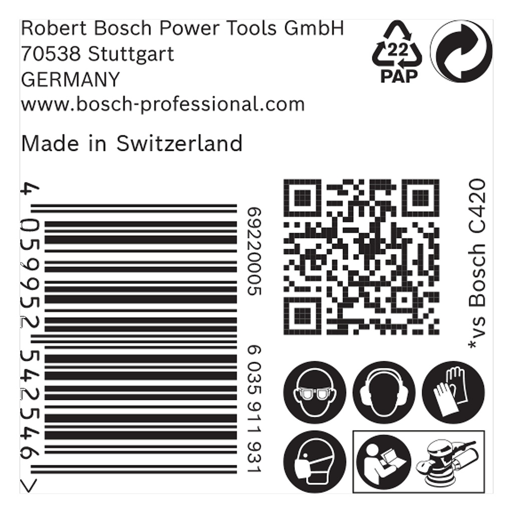 Lija Circular Gex Top BOSCH 5&quot; G400 / 8 Hoyos / BOSCH- (copia)
