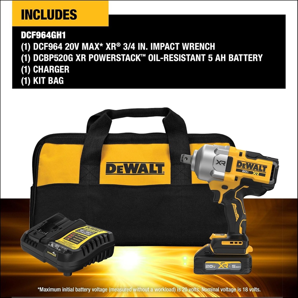 Pistola de Impacto 1/2&quot; DCF961GP1 / 1- BATERIA  5 Ah / DEWALT-6-D-1-D