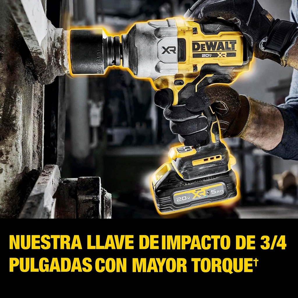 Pistola de Impacto 3/4&quot; DCF964GH1 / 1- BATERIA  5 Ah / 1,420 ft/lbs ( 1,925 nm )  / DEWALT-