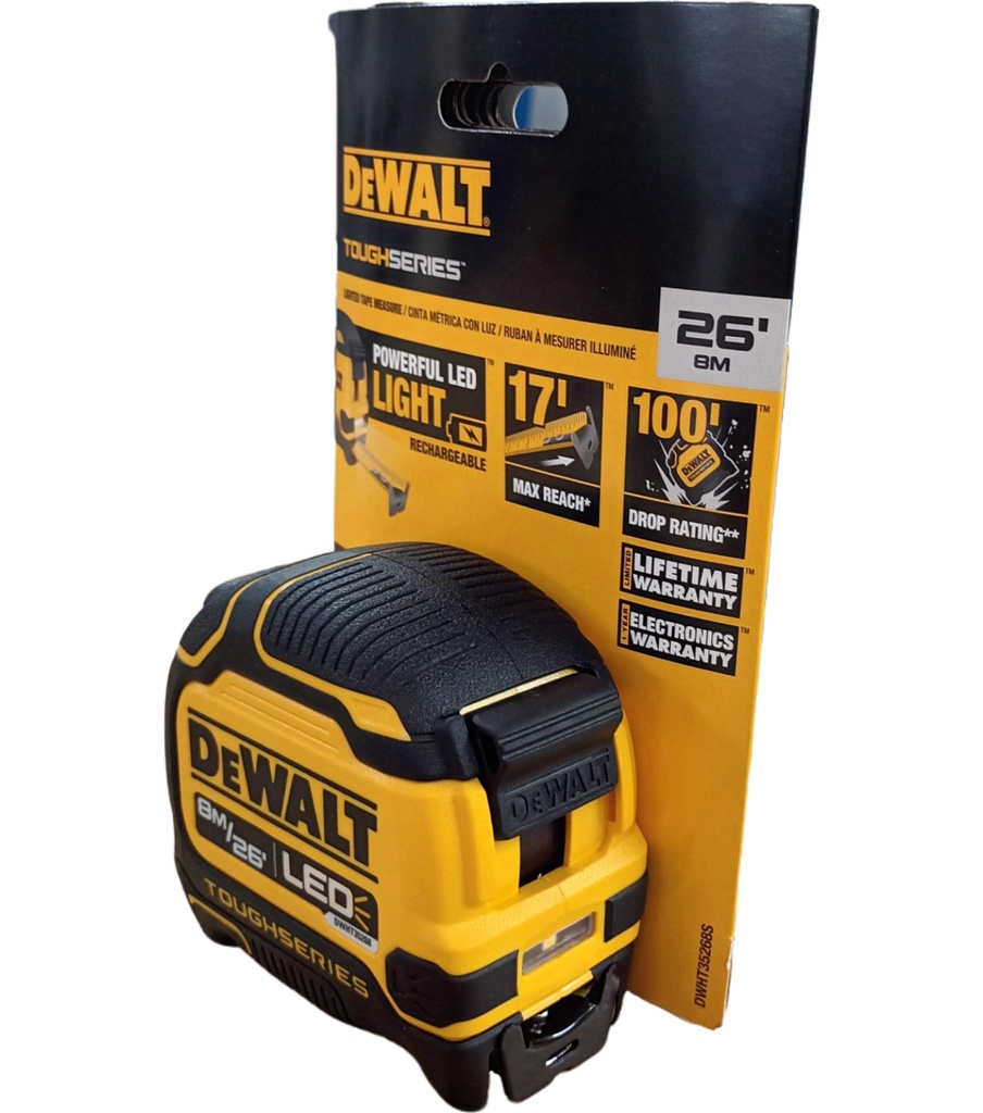 Metro Magnetico 8 Metros DEWALT  3/4&quot; / Recargable / Luz LED / DEWALT-