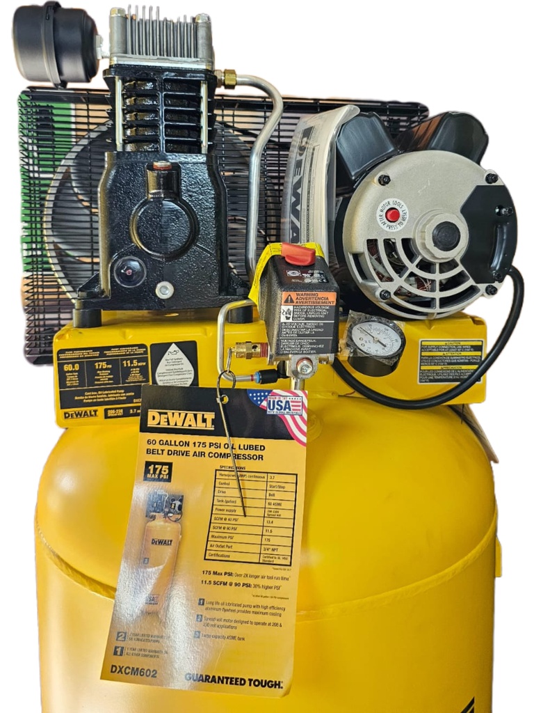Compresor 3.7 HP 60 Gal DEWALT DXCM602 / AMARILLO / DEWALT-