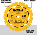 Disco Sierra Circular 8 1/4" 24D Corte Fino / DEWALT-Tabla-1