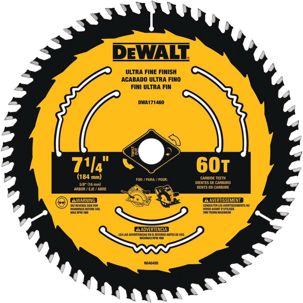 Disco Sierra Circular 7 1/4&quot; 60D DEWALT Corte Fino / DEWALT-Tabla-1