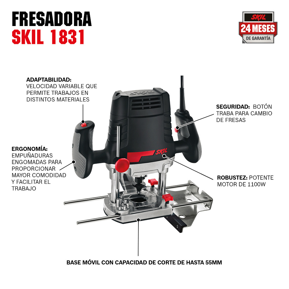 Router 1 1/2 HP SKIL 1831 Velocidad Variable / BOSCH-6-A-3