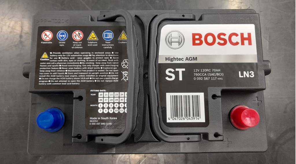 Bateria Carro BOSCH / S6 75D / 41650 ST HIGHTEC AGM / BOSCH-