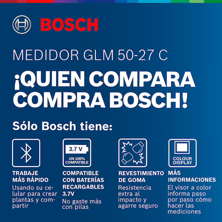 Medidor laser de distancias GLM 50-27 CG BOSCH - Ferretería Campollano