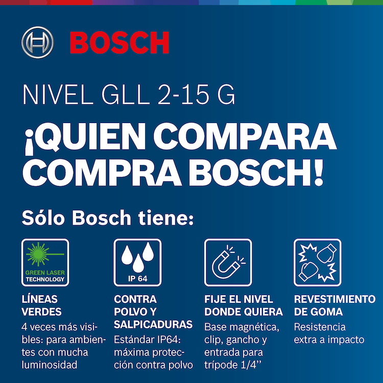 Nivel Laser GLL 2-15 G BOSCH / BOSCH-5-E-2