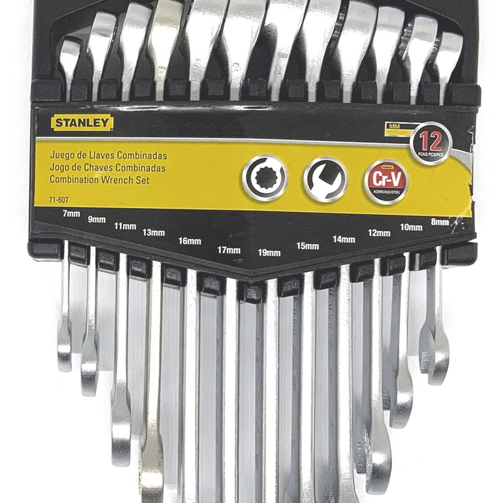 Llaves Combinadas METRICAS 12 Piezas / 7, 8, 9, 10, 11, 12, 13, 14, 15, 16, 17, 19 MM. STANLEY / DEWALT-TABLA-1