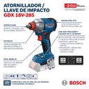 Atornillador de Impacto 18V BOSCH GDX 18V-285 / 2- Baterias 1- Cargador / BOSCH-