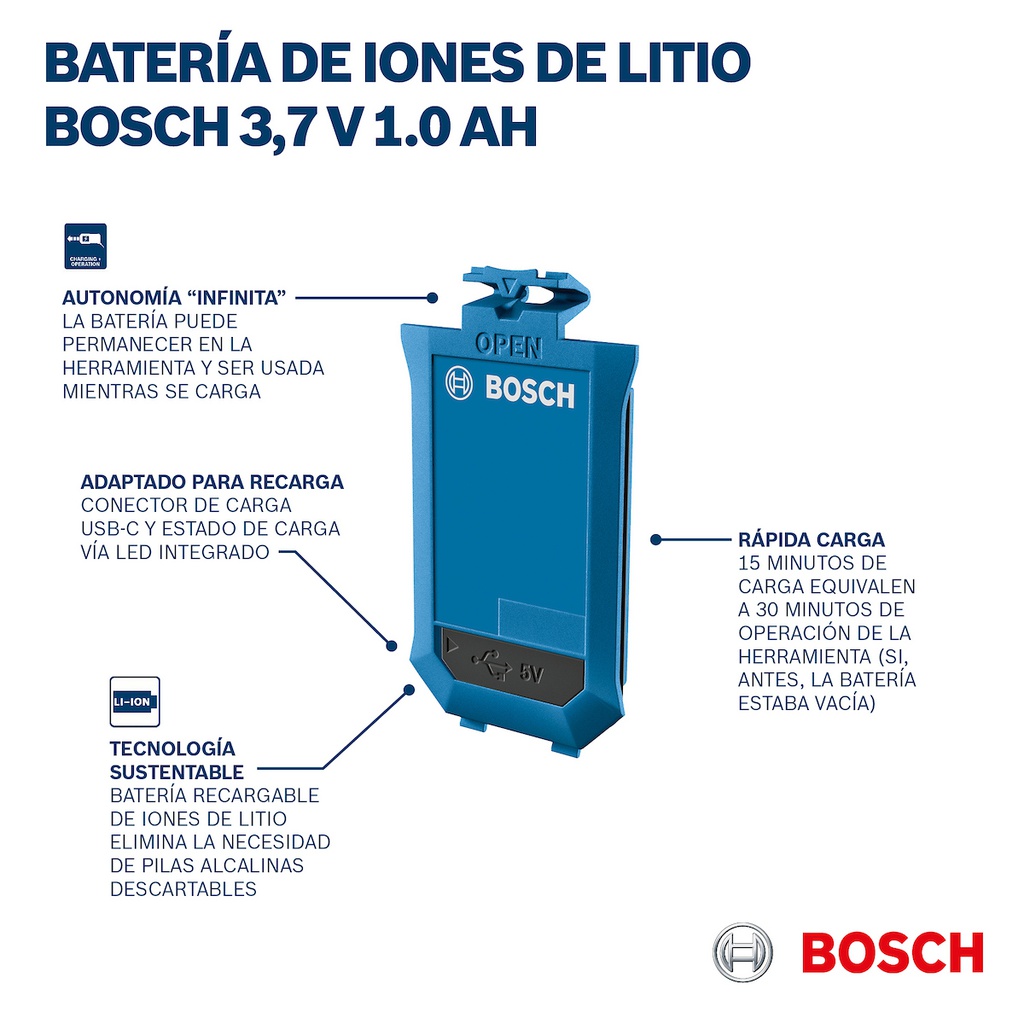 Bateria BOSCH 3,7 V / 1.0 Ah / BOSCH-