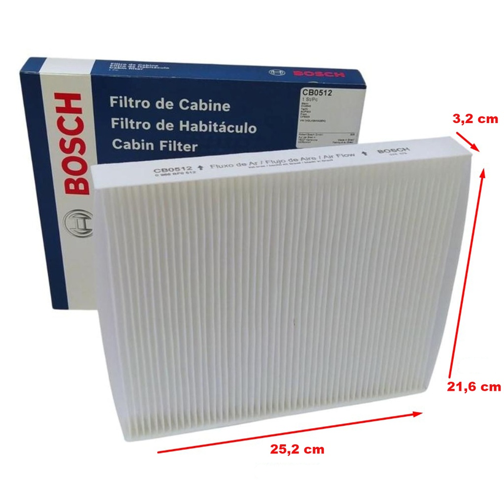 Filtro de Cabina V.W. FOX, POLO, GOL / BOSCH-