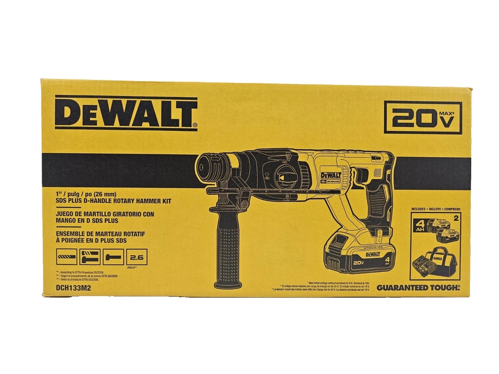 Combo Taladro DCH133M2 + DCG413B / 2 Bateria 1 Cargador / 20 Volt / DEWALT-6-A-3-C