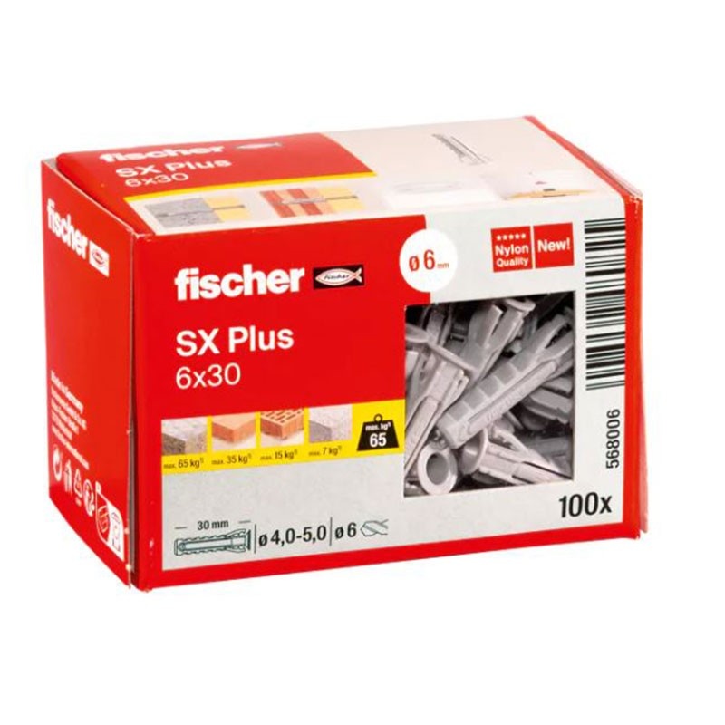 Tarugo FISCHER SX6 / CAJA 100 Unidades / BOSCH-