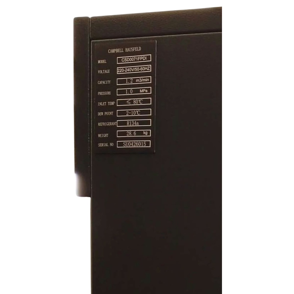 Secador para Compresor de Tornillo 7.5 HP CAMPBELL HAUSFELD / 230V Monofasico / NEGRO /