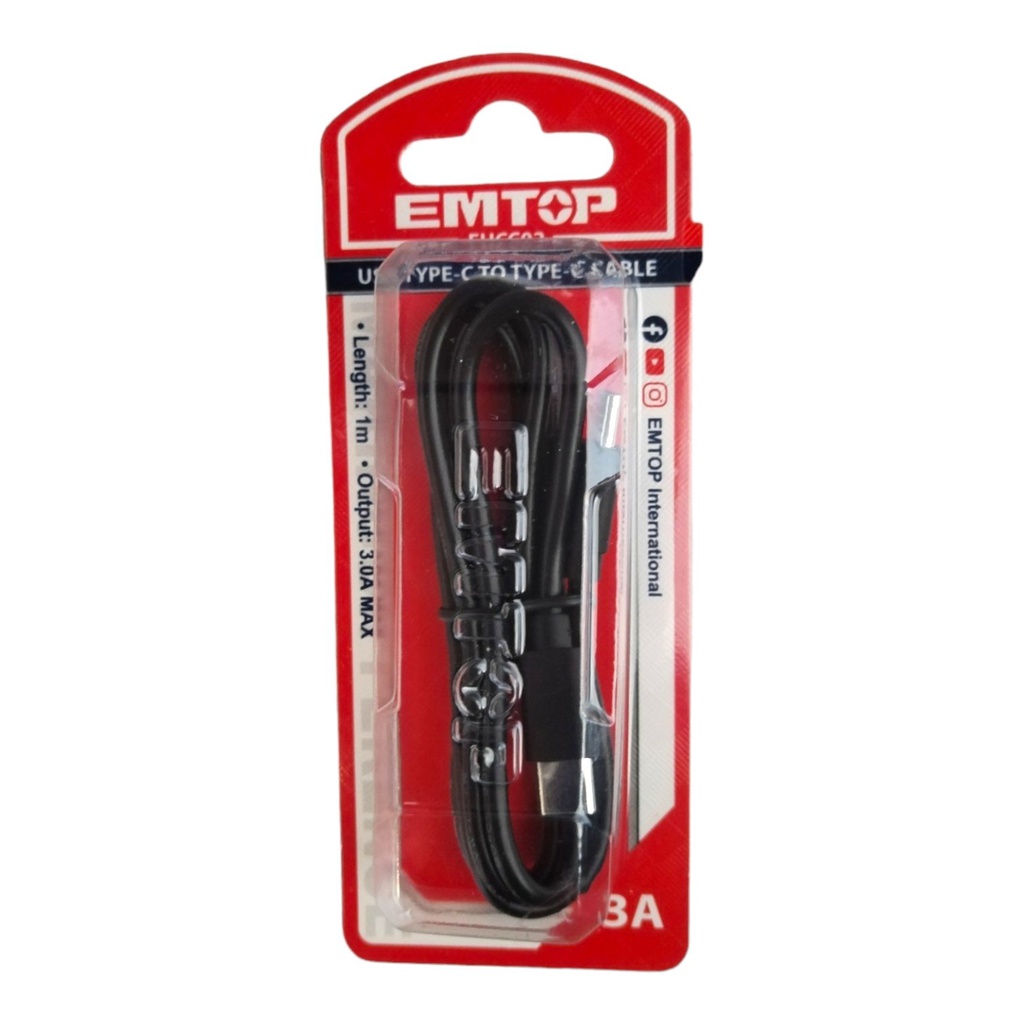 Cable USB Tipo C Tipo C de 1 Metro de Largo Marca EMTOP / DEWALT-TABLA