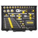 Juego / Dados 142 Piezas / Raiz 1/4" y 1/2" / Milimetricas Maleta Plastica + Gratis Cinturon STST1-80119 VENTANA 3