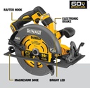 Sierra Circular DEWALT 7 1/4&quot; 60V 9 Ah FLEXVOLT / 2 Bateria