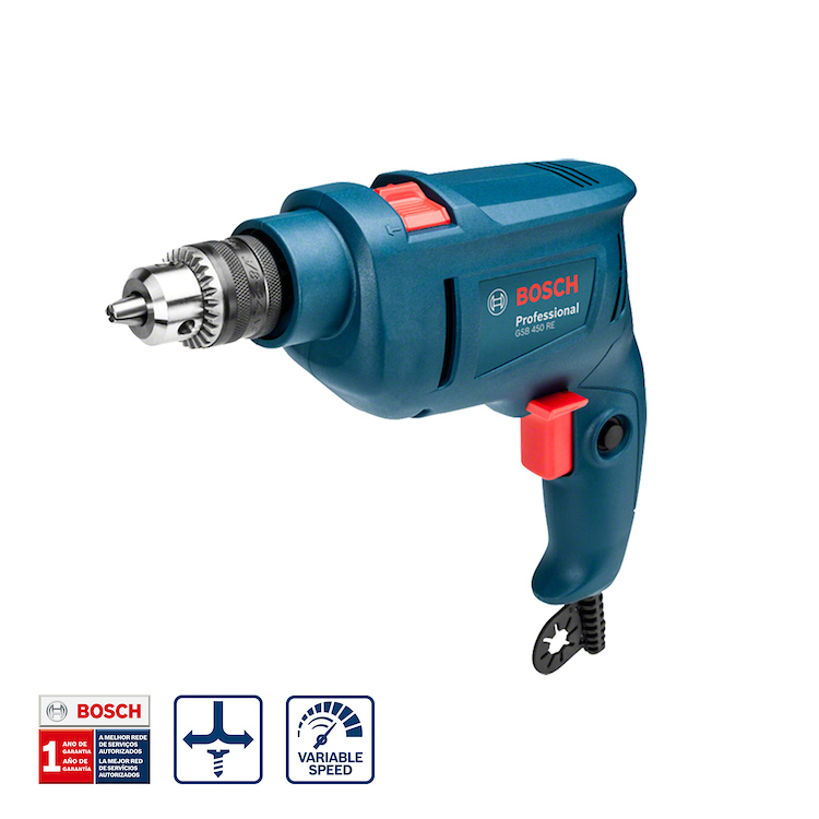 Taladro 3/8&quot; BOSCH GSB 450 RE 450 Watts + 3 BROCAS / BOSCH-7-C-4