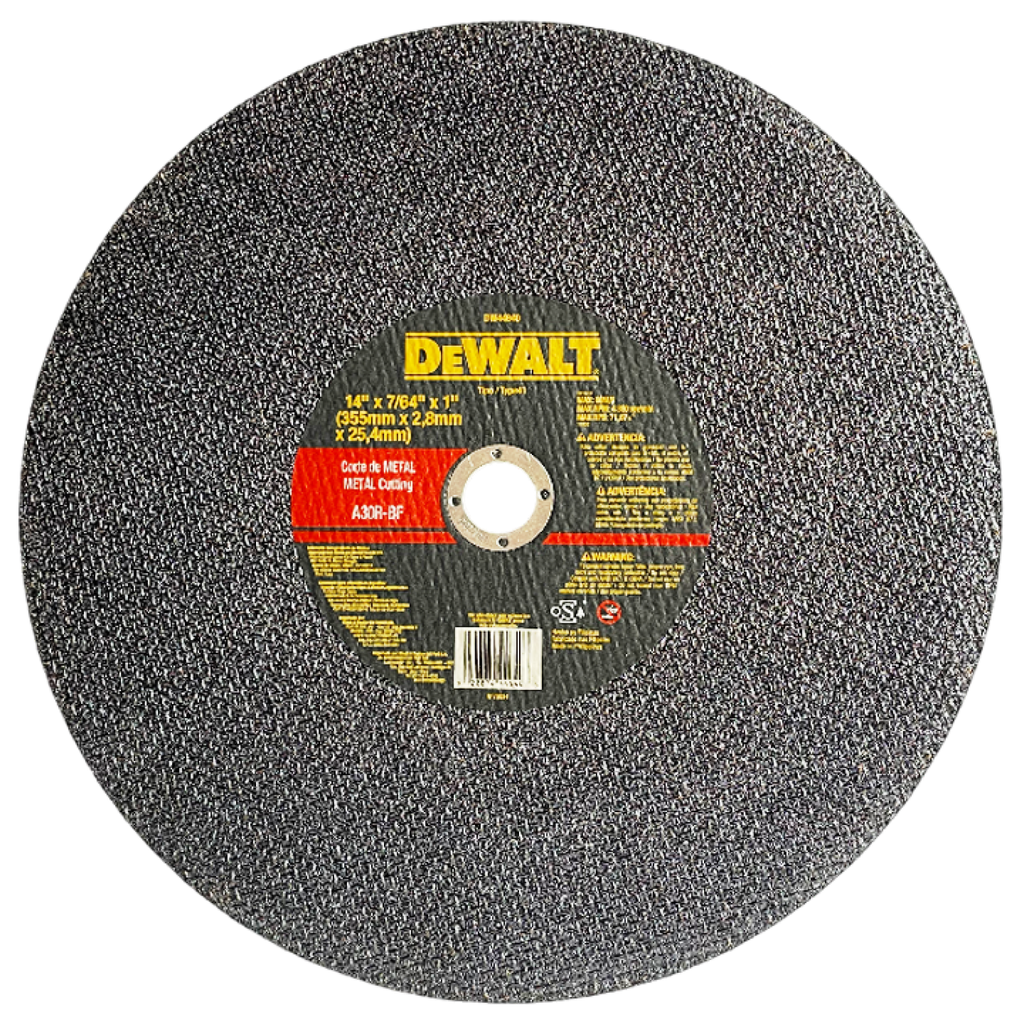 Disco abrasivo 14" corte metal  2M / 14" X 7/64" X 1" ( 355 X 2.8 X 25.4 MM ) / DEWALT-5-FONDO