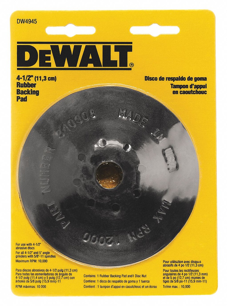 Plato de Hule 4 1/2" / DEWALT-Tabla-1