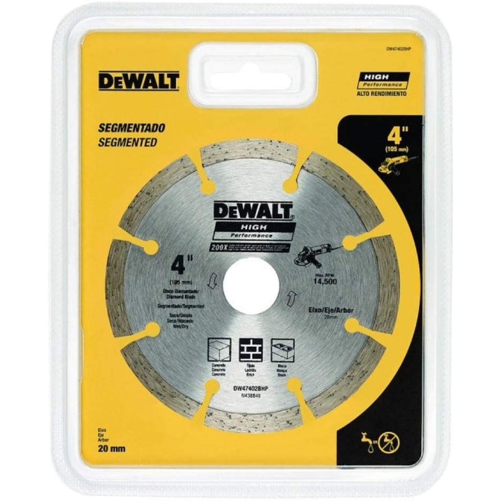 Disco de diamante 4" ECO DEWALT Segmentado / DEWALT-Tabla-1