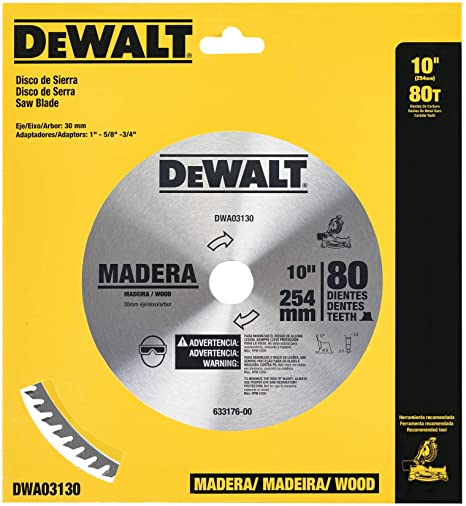 Disco Sierra Circular 10" DEWALT 80 Dientes / Eje 5/8 / 3/4 / DEWALT-2-Tabla-6