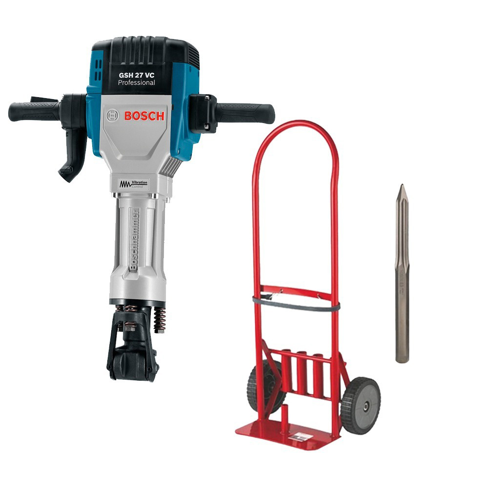 Martillo Demoledor 27 KG BOSCH GSH 27 VC / GRATIS CARRETILLA + 1-PUNTA / BOSCH-8-1